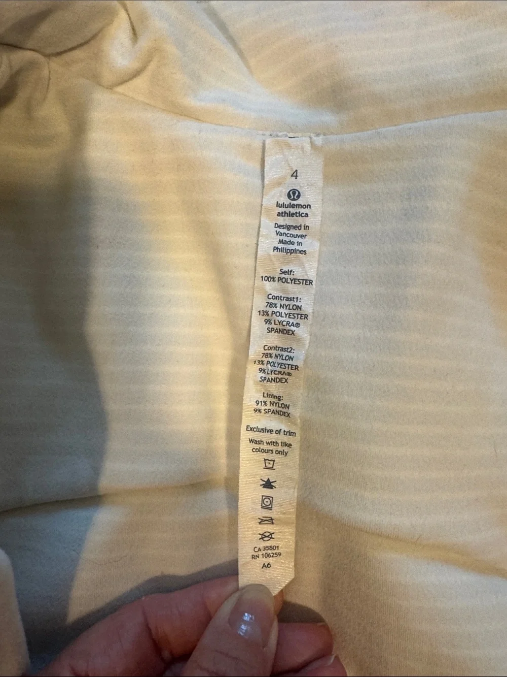 lululemon athletica White Sleeveless Zip Vest with Gray Stripe Panels